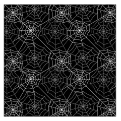 Pattern Spiderweb Halloween Gothic On Black Background Large Satin Scarf (square) by genx