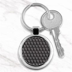 Pattern Skull Bones Halloween Gothic On Black Background Key Chains (round)  by genx