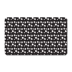 Pattern Skull Bones Halloween Gothic On Black Background Magnet (rectangular) by genx