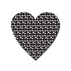 Pattern Skull Bones Halloween Gothic On Black Background Heart Magnet by genx