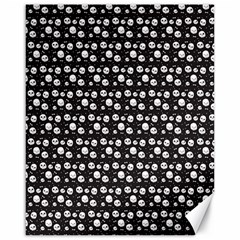 Pattern Skull Bones Halloween Gothic On Black Background Canvas 16  X 20  by genx