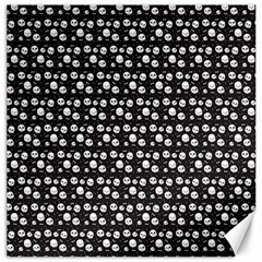 Pattern Skull Bones Halloween Gothic On Black Background Canvas 20  X 20  by genx