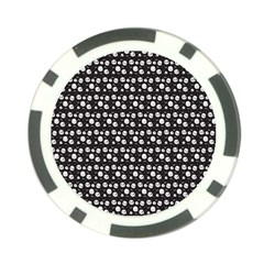 Pattern Skull Bones Halloween Gothic On Black Background Poker Chip Card Guard (10 Pack) by genx