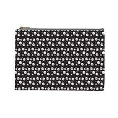 Pattern Skull Bones Halloween Gothic On Black Background Cosmetic Bag (large) by genx