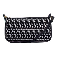 Pattern Skull Bones Halloween Gothic On Black Background Shoulder Clutch Bag by genx