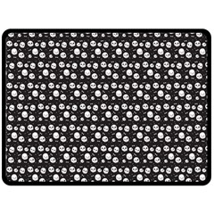 Pattern Skull Bones Halloween Gothic On Black Background Fleece Blanket (large)  by genx