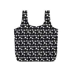 Pattern Skull Bones Halloween Gothic On Black Background Full Print Recycle Bag (s) by genx