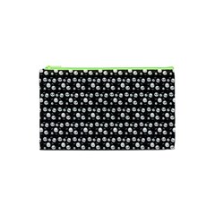 Pattern Skull Bones Halloween Gothic On Black Background Cosmetic Bag (xs) by genx