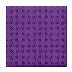 Pattern Spiders Purple And Black Halloween Gothic Modern Tile Coasters by genx