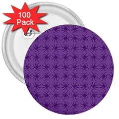 Pattern Spiders Purple And Black Halloween Gothic Modern 3  Buttons (100 Pack)  by genx