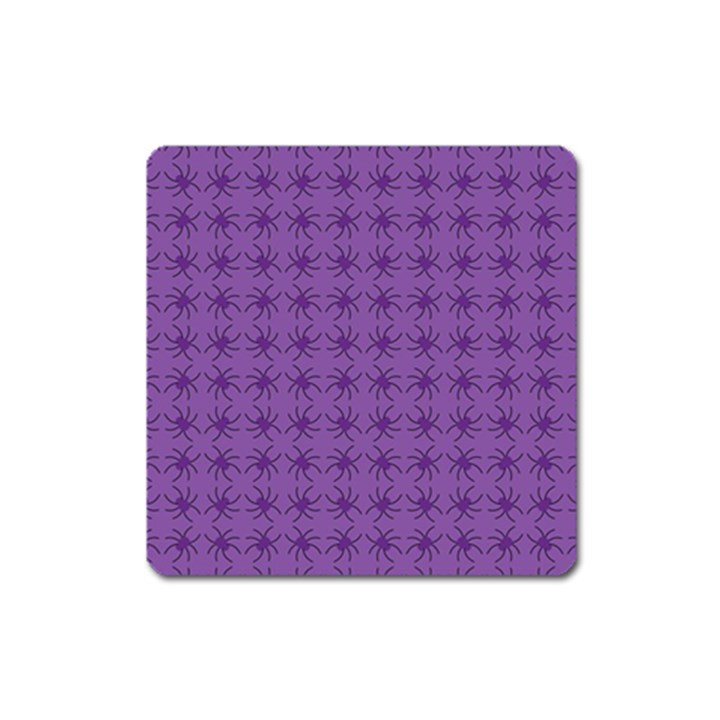 Pattern Spiders Purple and black Halloween Gothic Modern Square Magnet