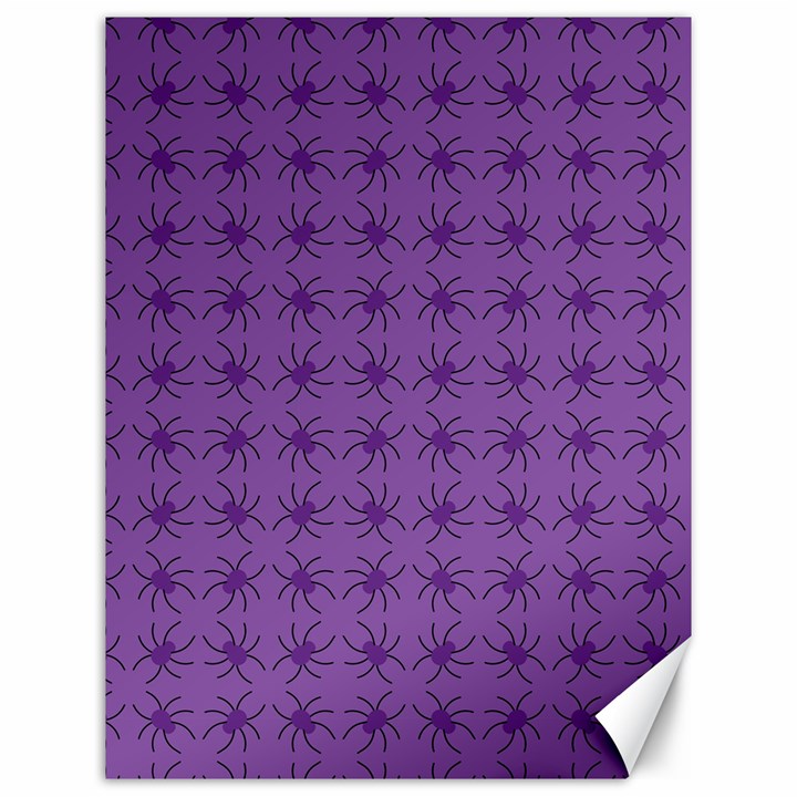 Pattern Spiders Purple and black Halloween Gothic Modern Canvas 12  x 16 