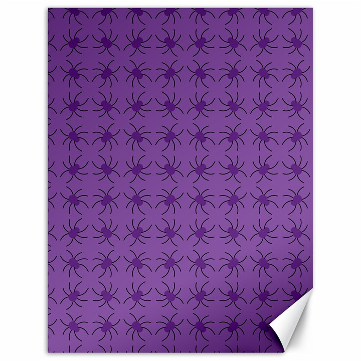 Pattern Spiders Purple and black Halloween Gothic Modern Canvas 18  x 24 