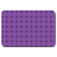 Pattern Spiders Purple And Black Halloween Gothic Modern Large Doormat  by genx