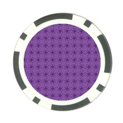 Pattern Spiders Purple And Black Halloween Gothic Modern Poker Chip Card Guard by genx