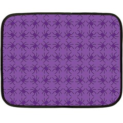 Pattern Spiders Purple And Black Halloween Gothic Modern Fleece Blanket (mini) by genx