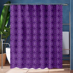 Pattern Spiders Purple And Black Halloween Gothic Modern Shower Curtain 60  X 72  (medium)  by genx