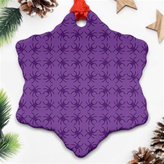 Pattern Spiders Purple And Black Halloween Gothic Modern Ornament (snowflake) by genx