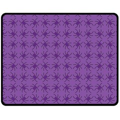 Pattern Spiders Purple And Black Halloween Gothic Modern Double Sided Fleece Blanket (medium)  by genx