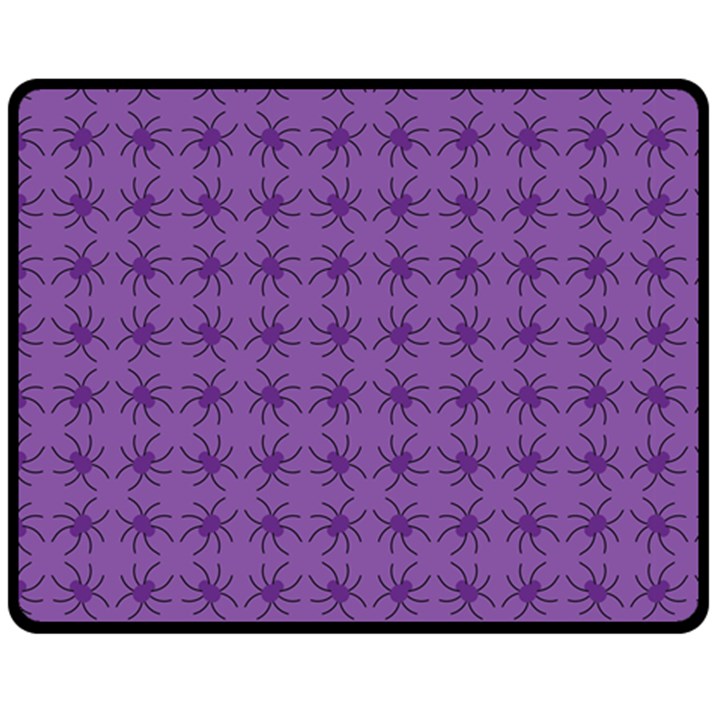 Pattern Spiders Purple and black Halloween Gothic Modern Double Sided Fleece Blanket (Medium) 