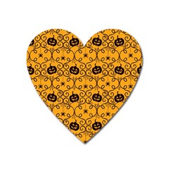 Pattern Pumpkin Spider Vintage Halloween Gothic Orange And Black Heart Magnet by genx