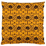 Pattern Pumpkin Spider Vintage Halloween Gothic orange and black Standard Flano Cushion Case (One Side) Front