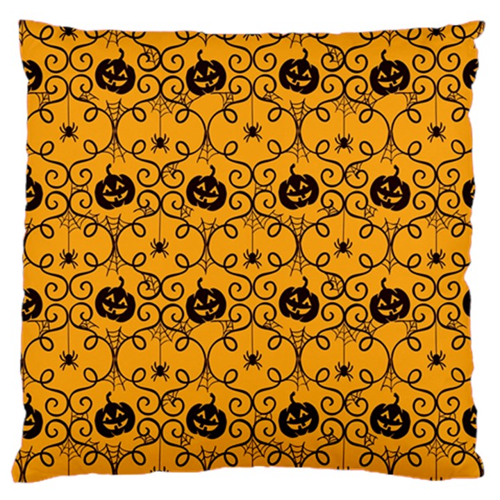 Pattern Pumpkin Spider Vintage Halloween Gothic orange and black Standard Flano Cushion Case (One Side)