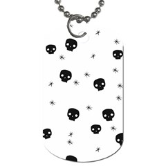 Pattern Skull Stars Handrawn Naive Halloween Gothic Black And White Dog Tag (one Side) by genx