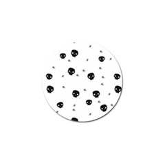 Pattern Skull Stars Handrawn Naive Halloween Gothic Black And White Golf Ball Marker (4 Pack) by genx