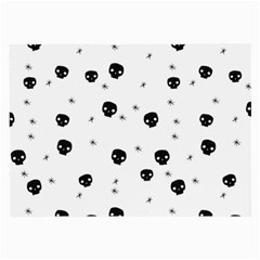 Pattern Skull Stars Handrawn Naive Halloween Gothic Black And White Large Glasses Cloth by genx