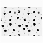 Pattern Skull Stars Handrawn Naive Halloween Gothic black and white Large Glasses Cloth (2-Side) Front