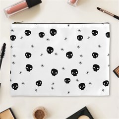 Pattern Skull Stars Handrawn Naive Halloween Gothic Black And White Cosmetic Bag (xl) by genx