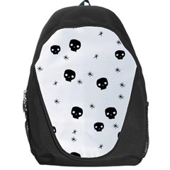 Pattern Skull Stars Handrawn Naive Halloween Gothic Black And White Backpack Bag by genx