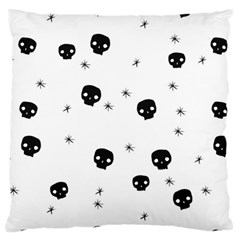 Pattern Skull Stars Handrawn Naive Halloween Gothic Black And White Standard Flano Cushion Case (one Side) by genx