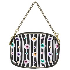 Pattern Eyeball Black And White Naive Stripes Gothic Halloween Chain Purse (two Sides) by genx