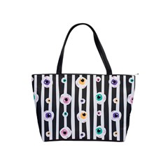 Pattern Eyeball Black And White Naive Stripes Gothic Halloween Classic Shoulder Handbag by genx