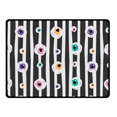 Pattern Eyeball Black And White Naive Stripes Gothic Halloween Fleece Blanket (small) by genx