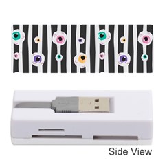 Pattern Eyeball Black And White Naive Stripes Gothic Halloween Memory Card Reader (stick) by genx