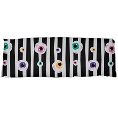 Pattern Eyeball Black And White Naive Stripes Gothic Halloween Body Pillow Case (dakimakura) by genx