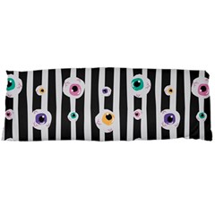 Pattern Eyeball Black And White Naive Stripes Gothic Halloween Body Pillow Case Dakimakura (two Sides) by genx