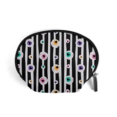 Pattern Eyeball Black And White Naive Stripes Gothic Halloween Accessory Pouch (small) by genx