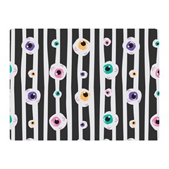 Pattern Eyeball Black And White Naive Stripes Gothic Halloween Double Sided Flano Blanket (mini)  by genx