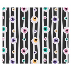 Pattern Eyeball Black And White Naive Stripes Gothic Halloween Double Sided Flano Blanket (small)  by genx