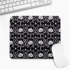 Pattern Pumpkin Spider Vintage Gothic Halloween Black And White Large Mousepads by genx