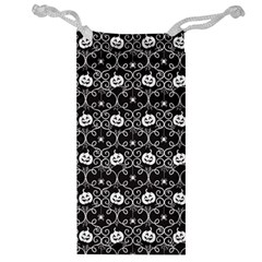 Pattern Pumpkin Spider Vintage Gothic Halloween Black And White Jewelry Bag by genx