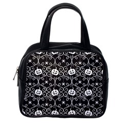 Pattern Pumpkin Spider Vintage Gothic Halloween Black And White Classic Handbag (one Side) by genx