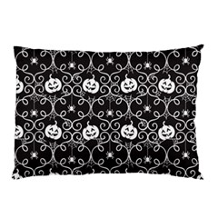 Pattern Pumpkin Spider Vintage Gothic Halloween Black And White Pillow Case by genx