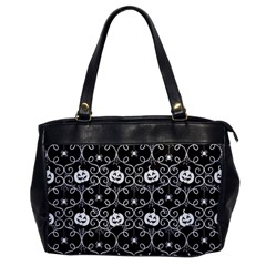 Pattern Pumpkin Spider Vintage Gothic Halloween Black And White Oversize Office Handbag by genx