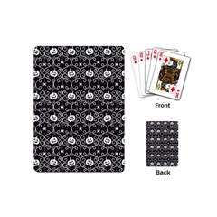 Pattern Pumpkin Spider Vintage Gothic Halloween Black And White Playing Cards (mini) by genx