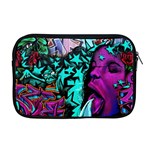 Graffiti Woman and Monsters turquoise cyan and purple Bright Urban Art with stars Apple MacBook Pro 17  Zipper Case Front